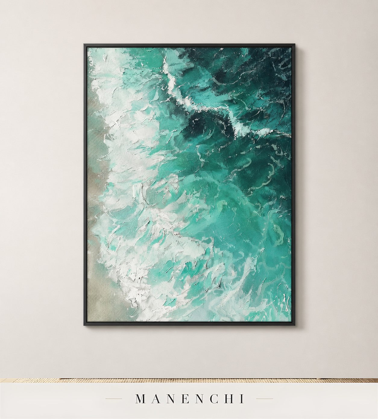 Woven Foam | Contemporary Wall Art - original hand-painted painting by Manenchi, styled in a room setting