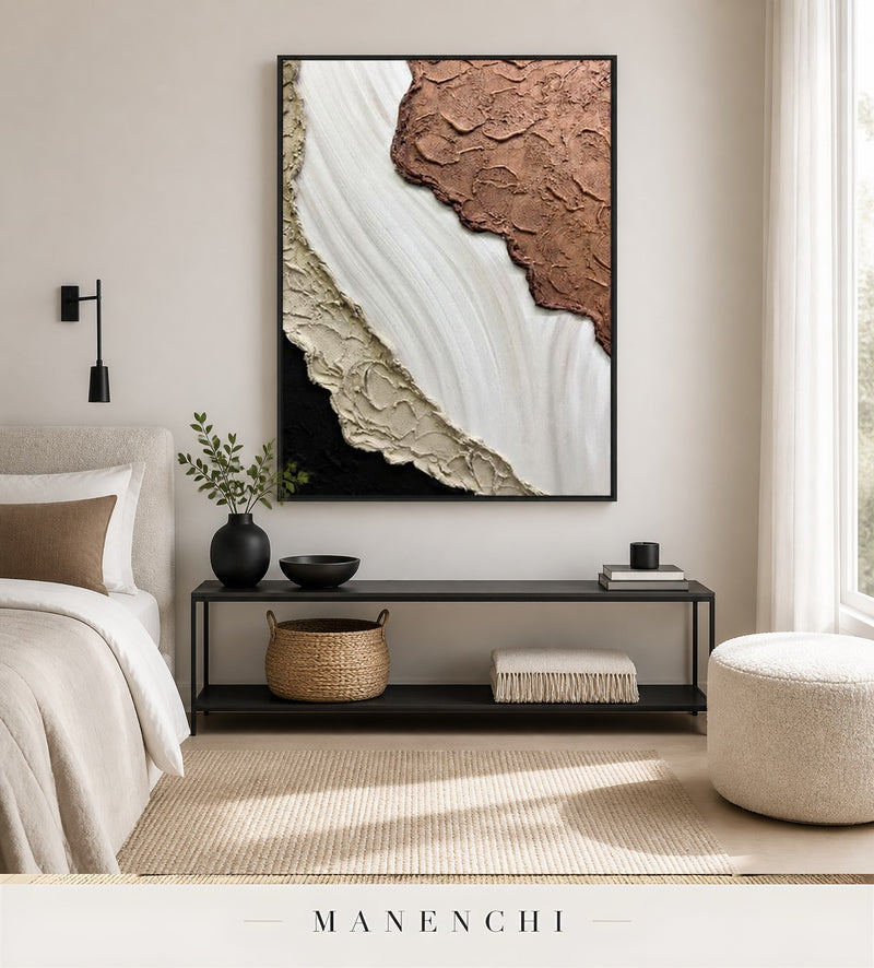 Matte Form | Contemporary Wall Art - original hand-painted painting by Manenchi, styled in a room setting