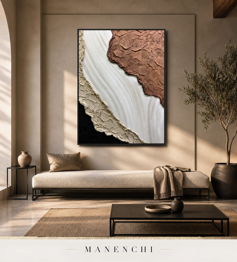 Matte Form | Contemporary Wall Art - original hand-painted painting by Manenchi, styled in a room setting