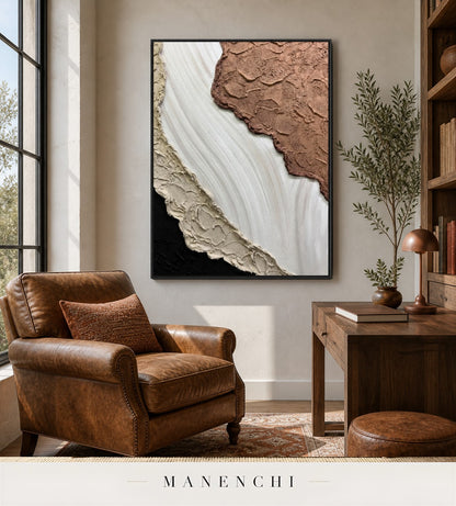 Matte Form | Contemporary Wall Art - original hand-painted painting by Manenchi, styled in a room setting
