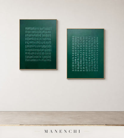 Segmented Grid | Minimalist Wall Art - original hand-painted painting by Manenchi, styled in a room setting