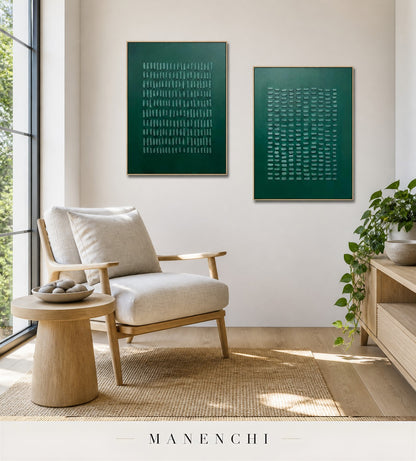 Segmented Grid | Minimalist Wall Art - original hand-painted painting by Manenchi, styled in a room setting