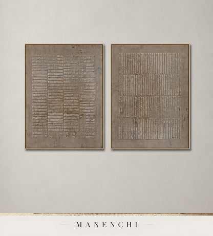 Cast Lineage | Wabi-Sabi Wall Art - original hand-painted painting by Manenchi, styled in a room setting