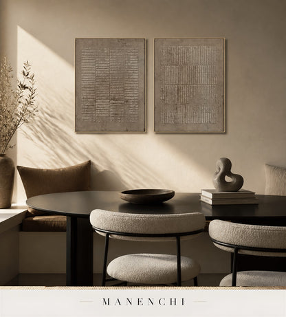 Cast Lineage | Wabi-Sabi Wall Art - original hand-painted painting by Manenchi, styled in a room setting