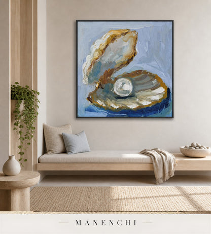 Lumen Aperture | Contemporary Wall Art - original hand-painted painting by Manenchi, styled in a room setting