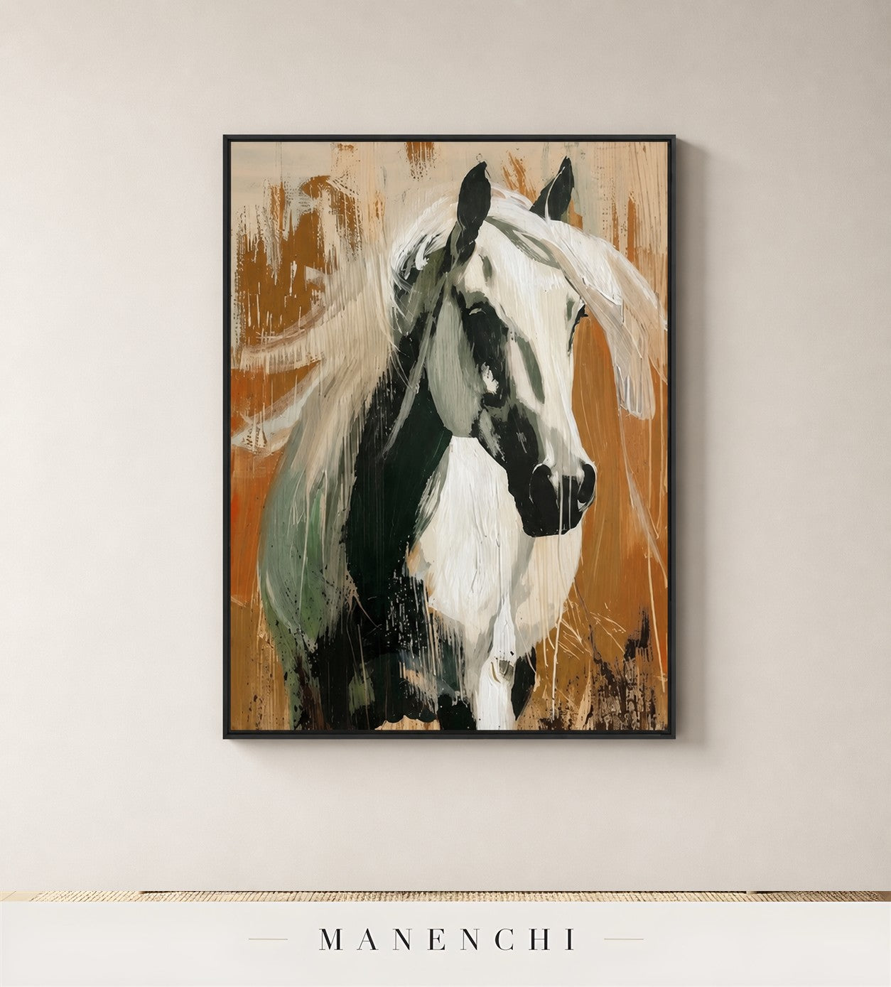 Russet Tresses | Wabi-Sabi Wall Art - original hand-painted painting by Manenchi, styled in a room setting