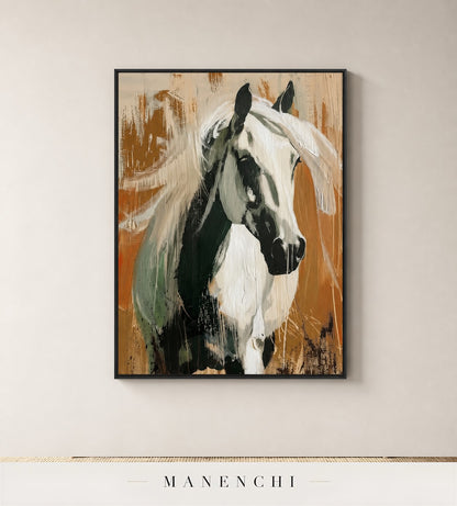 Russet Tresses | Wabi-Sabi Wall Art - original hand-painted painting by Manenchi, styled in a room setting