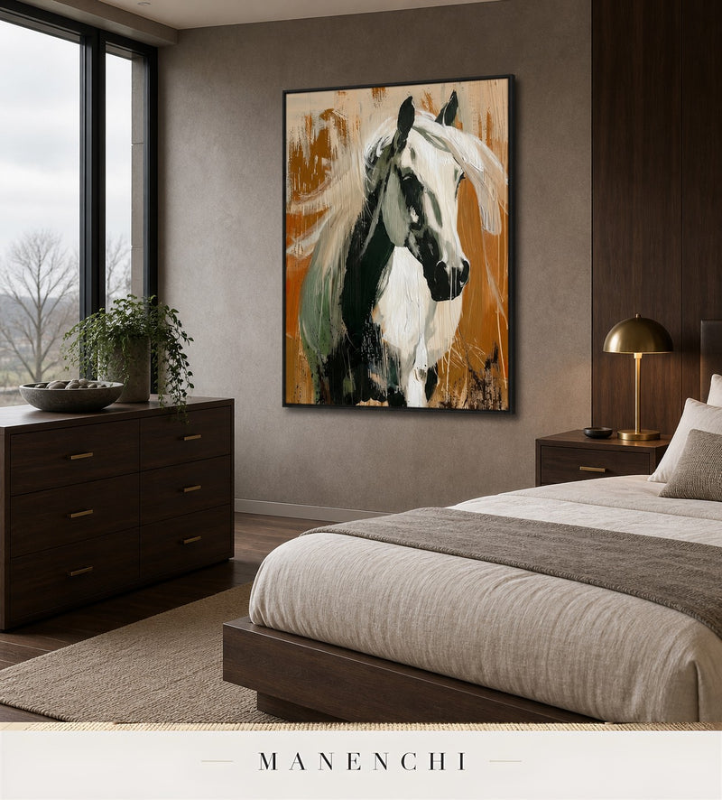 Russet Tresses | Wabi-Sabi Wall Art - original hand-painted painting by Manenchi, styled in a room setting