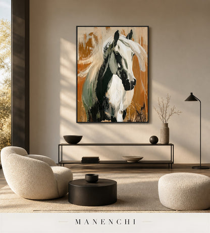 Russet Tresses | Wabi-Sabi Wall Art - original hand-painted painting by Manenchi, styled in a room setting
