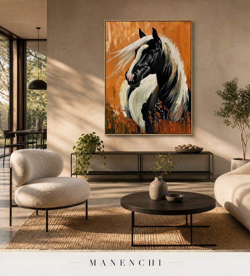 Textural Plume | Contemporary Wall Art - original hand-painted painting by Manenchi, styled in a room setting