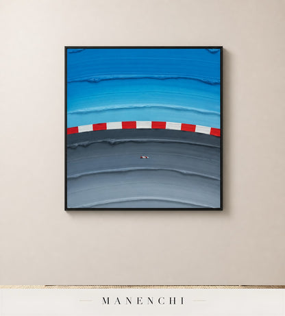Gleaming Course | Contemporary Wall Art - original hand-painted painting by Manenchi, styled in a room setting