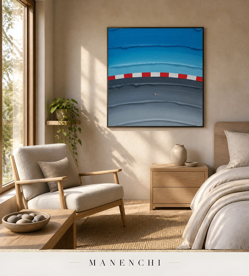 Gleaming Course | Contemporary Wall Art - original hand-painted painting by Manenchi, styled in a room setting