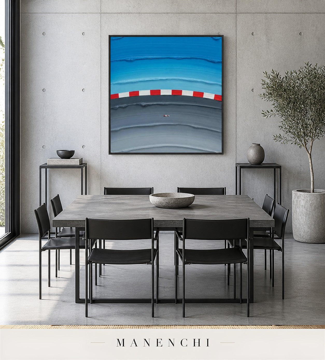 Gleaming Course | Contemporary Wall Art - original hand-painted painting by Manenchi, styled in a room setting