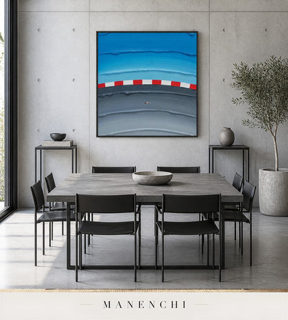 Gleaming Course | Contemporary Wall Art - original hand-painted painting by Manenchi, styled in a room setting