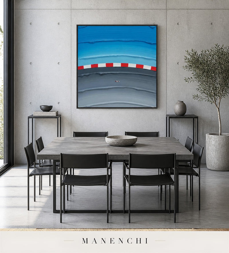 Gleaming Course | Contemporary Wall Art - original hand-painted painting by Manenchi, styled in a room setting