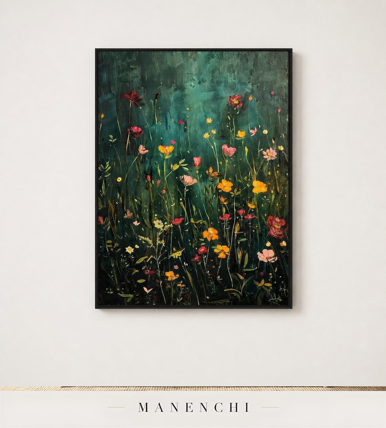 Emergent Thicket | Wabi-Sabi Wall Art - original hand-painted painting by Manenchi, styled in a room setting