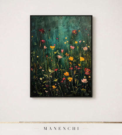 Emergent Thicket | Wabi-Sabi Wall Art - original hand-painted painting by Manenchi, styled in a room setting