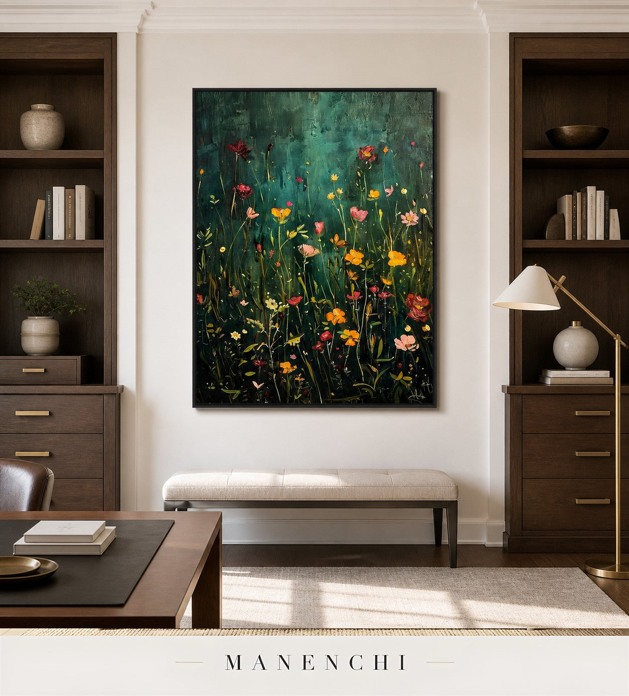 Emergent Thicket | Wabi-Sabi Wall Art - original hand-painted painting by Manenchi, styled in a room setting