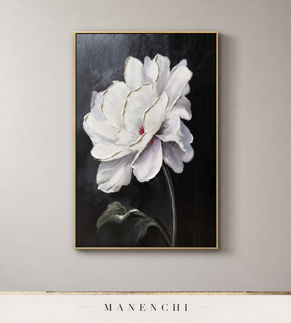 Opalescent Volute | Floral Wall Art - original hand-painted painting by Manenchi, styled in a room setting