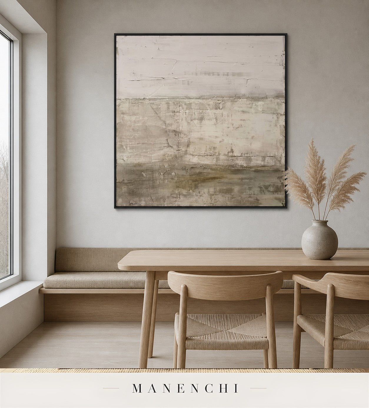 Grooved Course | Contemporary Wall Art - original hand-painted painting by Manenchi, styled in a room setting