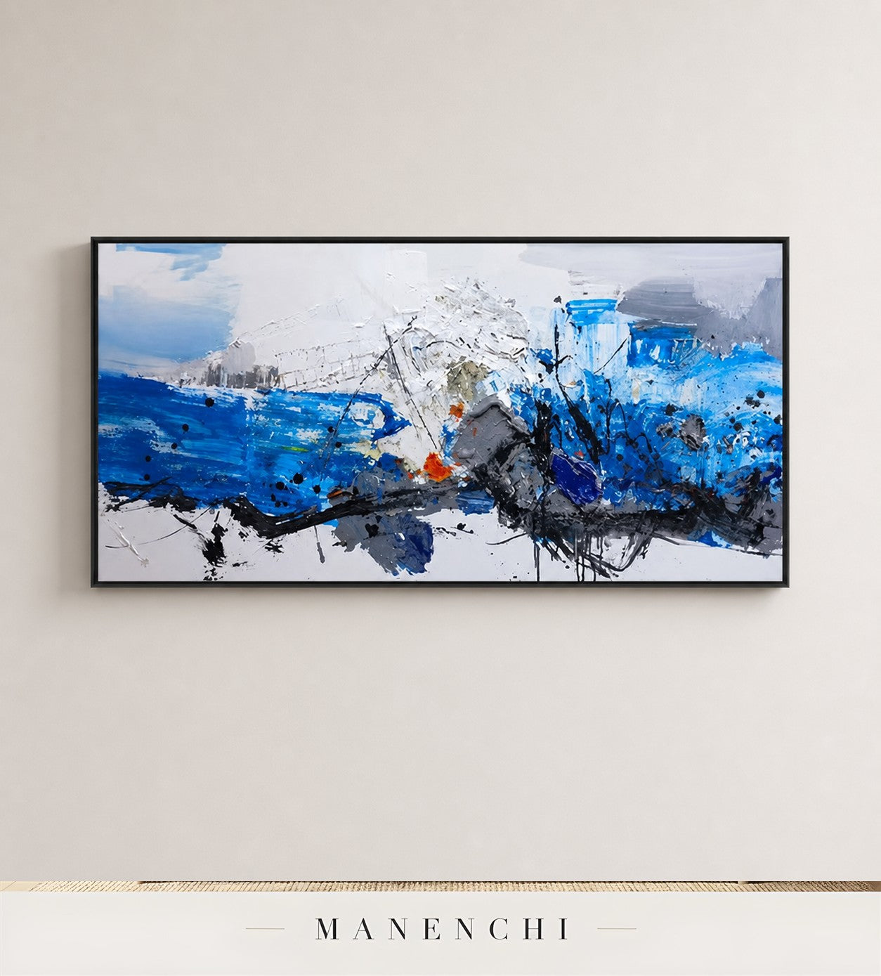 Fluted Sheath | Contemporary Wall Art - original hand-painted painting by Manenchi, styled in a room setting