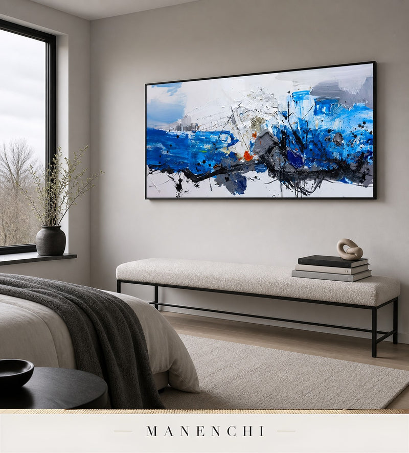 Fluted Sheath | Contemporary Wall Art - original hand-painted painting by Manenchi, styled in a room setting