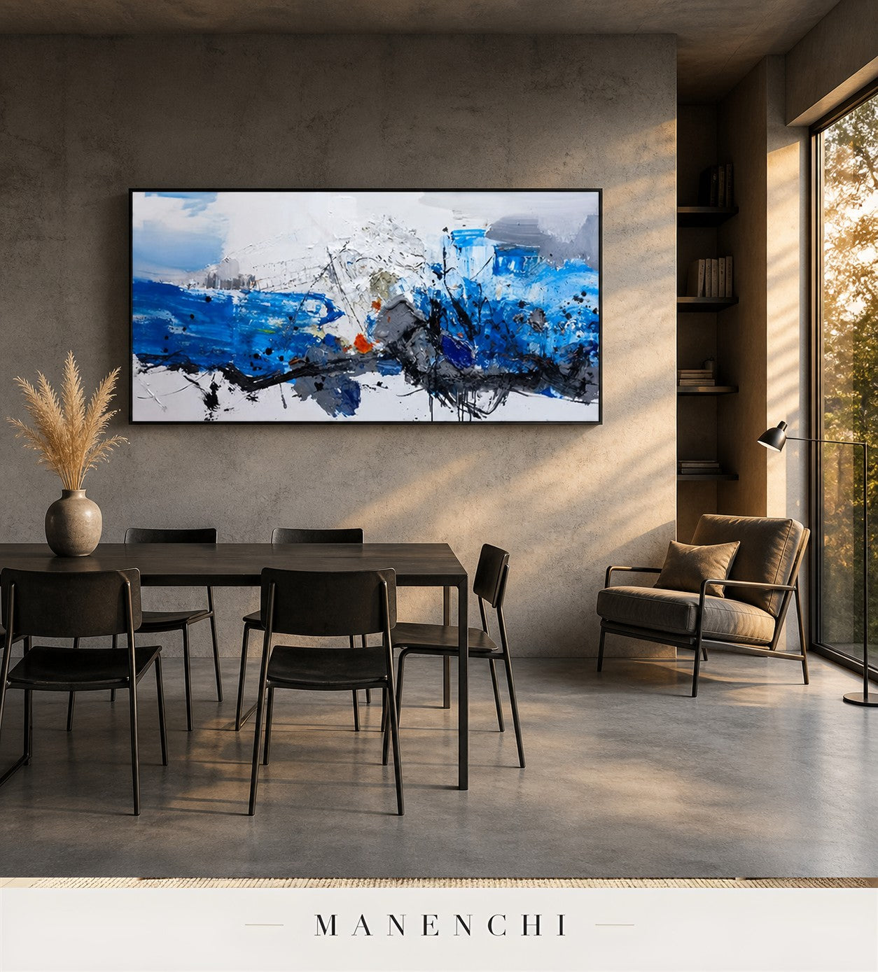 Fluted Sheath | Contemporary Wall Art - original hand-painted painting by Manenchi, styled in a room setting