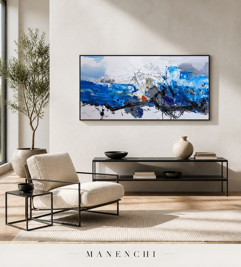 Fluted Sheath | Contemporary Wall Art - original hand-painted painting by Manenchi, styled in a room setting
