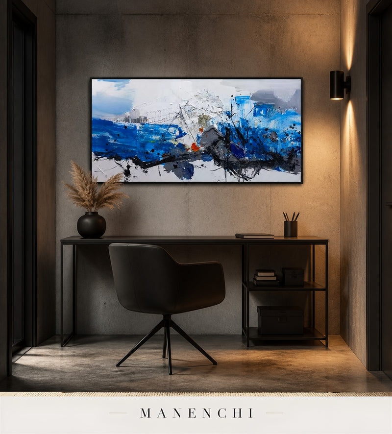 Fluted Sheath | Contemporary Wall Art - original hand-painted painting by Manenchi, styled in a room setting