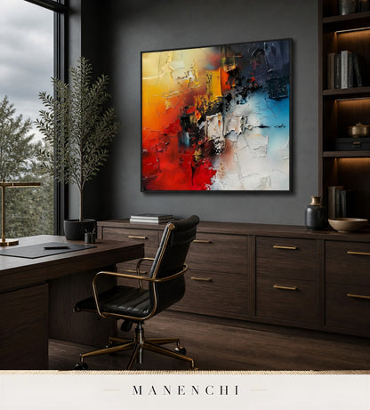 Thickened Light | Contemporary Wall Art - original hand-painted painting by Manenchi, styled in a room setting