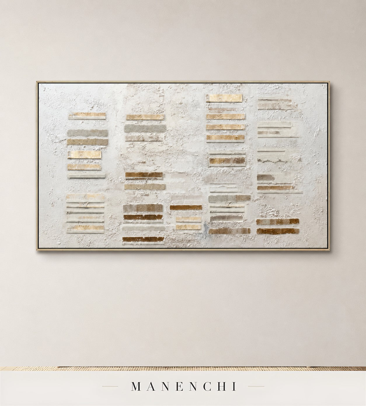 Chalked Matrix | Contemporary Wall Art - original hand-painted painting by Manenchi, styled in a room setting
