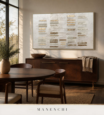 Chalked Matrix | Contemporary Wall Art - original hand-painted painting by Manenchi, styled in a room setting