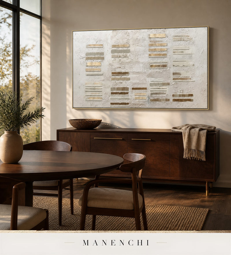 Chalked Matrix | Contemporary Wall Art - original hand-painted painting by Manenchi, styled in a room setting