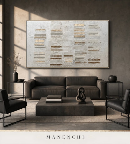 Chalked Matrix | Contemporary Wall Art - original hand-painted painting by Manenchi, styled in a room setting