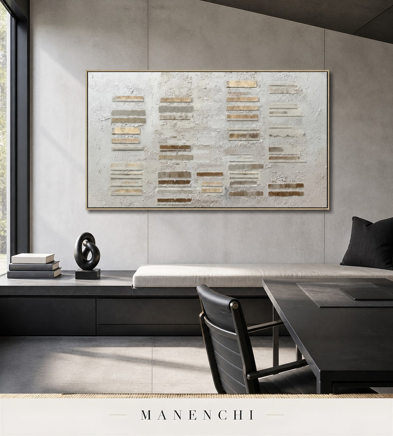 Chalked Matrix | Contemporary Wall Art - original hand-painted painting by Manenchi, styled in a room setting