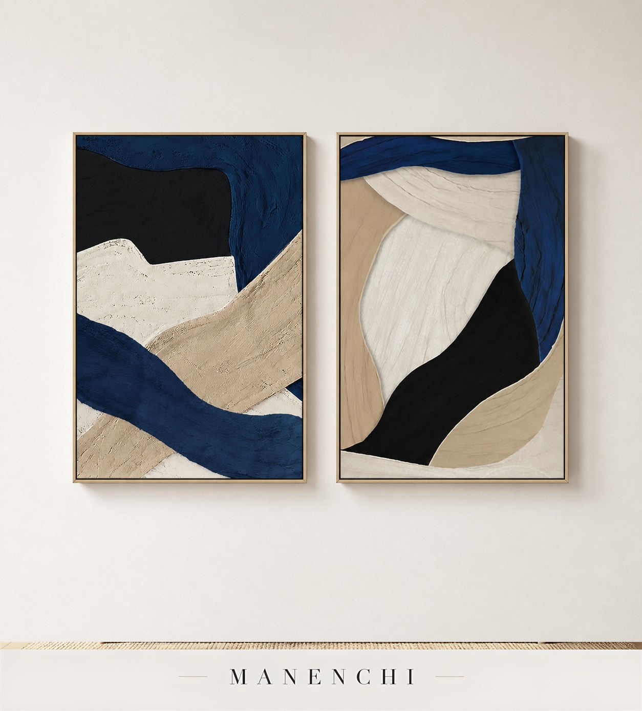 Chalked Elevation | Contemporary Wall Art - original hand-painted painting by Manenchi, styled in a room setting
