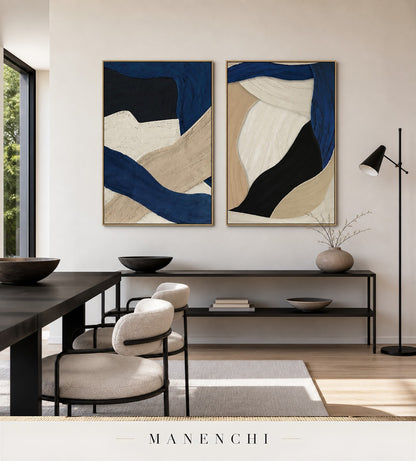 Chalked Elevation | Contemporary Wall Art - original hand-painted painting by Manenchi, styled in a room setting