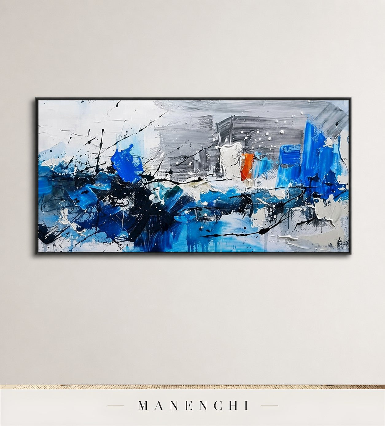 Impasto Plait | Contemporary Wall Art - original hand-painted painting by Manenchi, styled in a room setting
