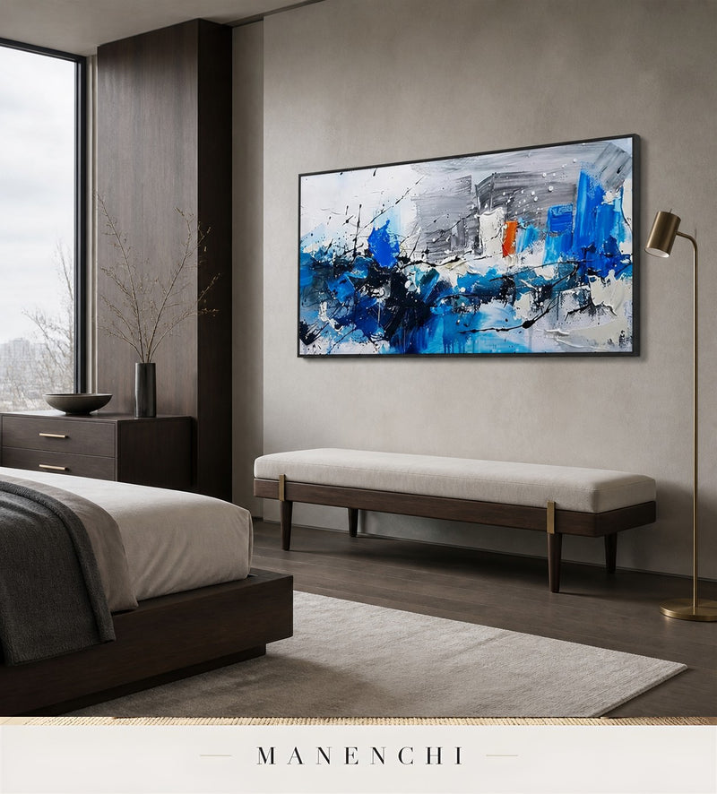 Impasto Plait | Contemporary Wall Art - original hand-painted painting by Manenchi, styled in a room setting