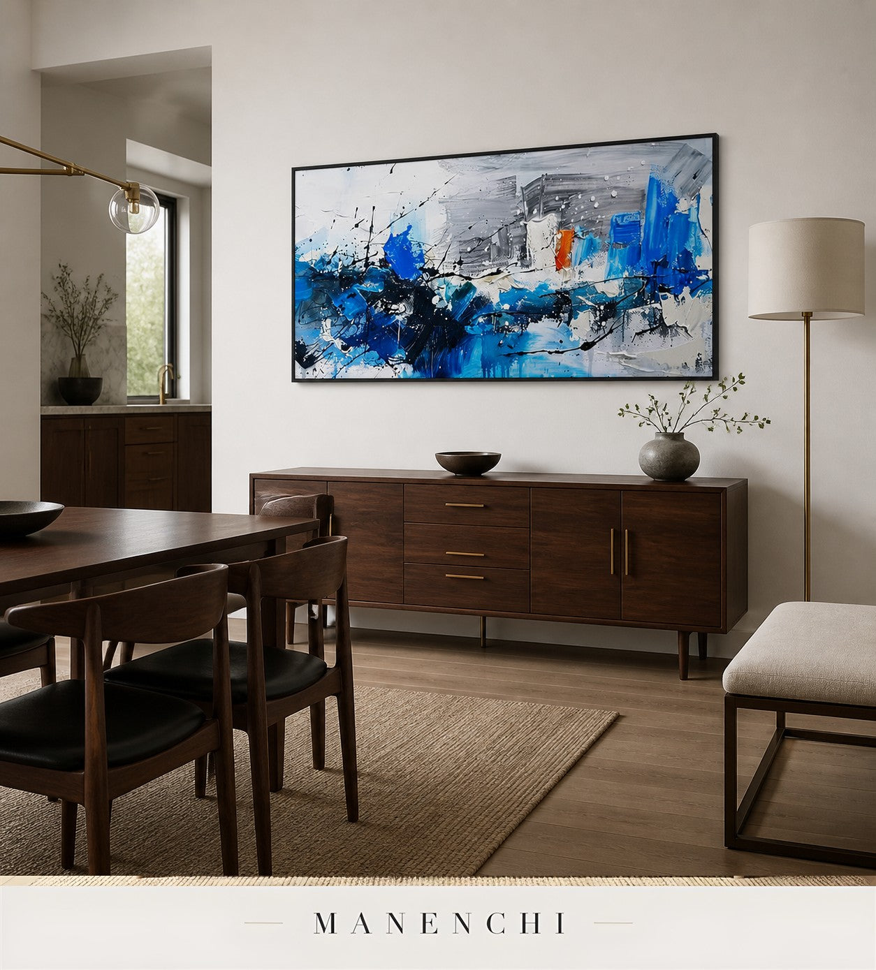 Impasto Plait | Contemporary Wall Art - original hand-painted painting by Manenchi, styled in a room setting