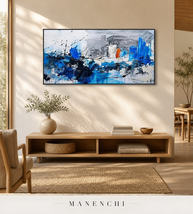 Impasto Plait | Contemporary Wall Art - original hand-painted painting by Manenchi, styled in a room setting