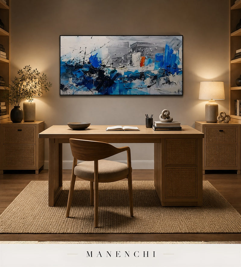 Impasto Plait | Contemporary Wall Art - original hand-painted painting by Manenchi, styled in a room setting