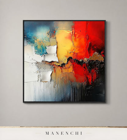 Raised Sheen | Contemporary Wall Art - original hand-painted painting by Manenchi, styled in a room setting