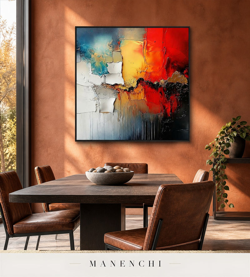 Raised Sheen | Contemporary Wall Art - original hand-painted painting by Manenchi, styled in a room setting