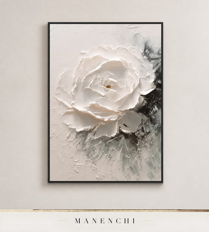 Ridged Bloom | Floral Wall Art - original hand-painted painting by Manenchi, styled in a room setting