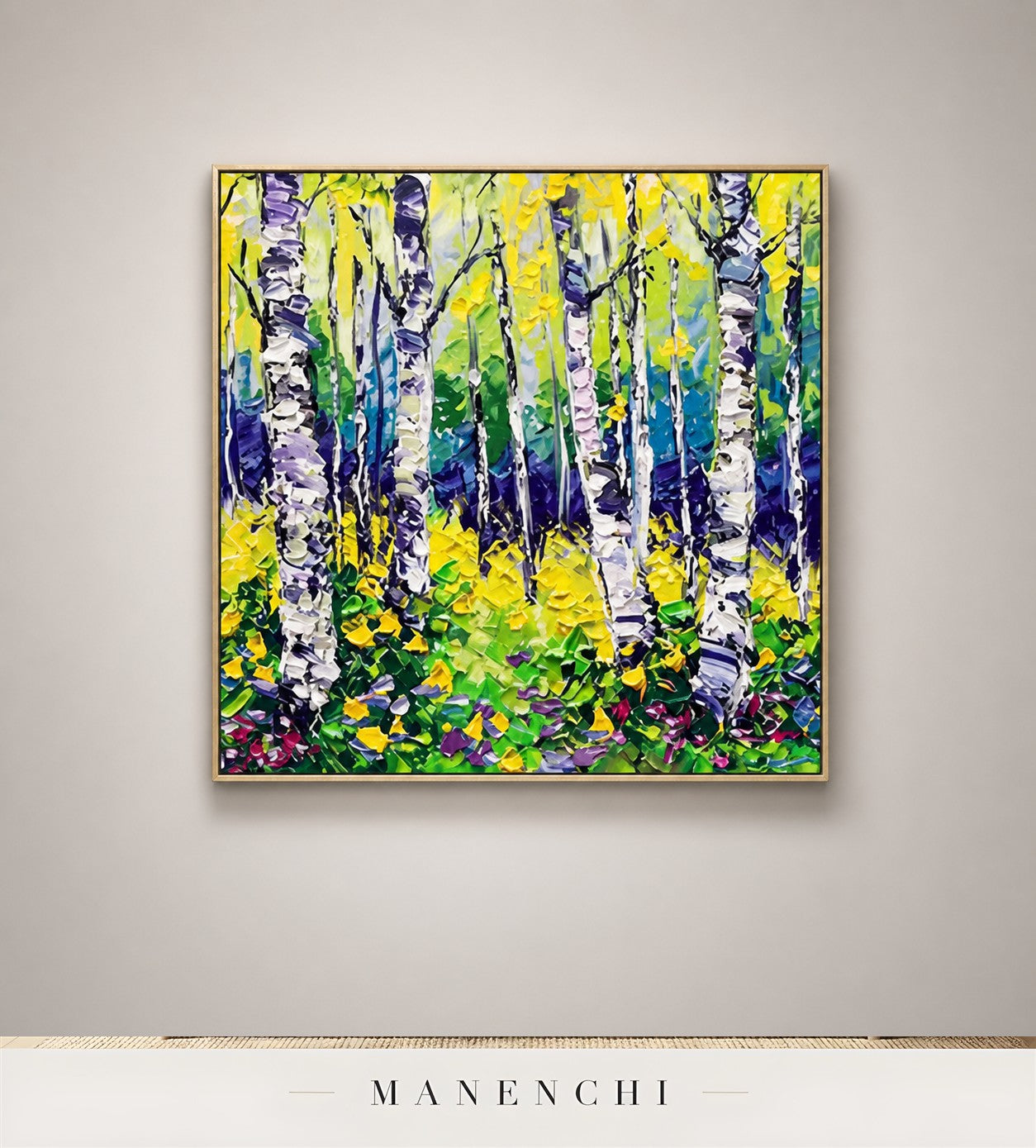 Contoured Bark | Contemporary Wall Art - original hand-painted painting by Manenchi, styled in a room setting
