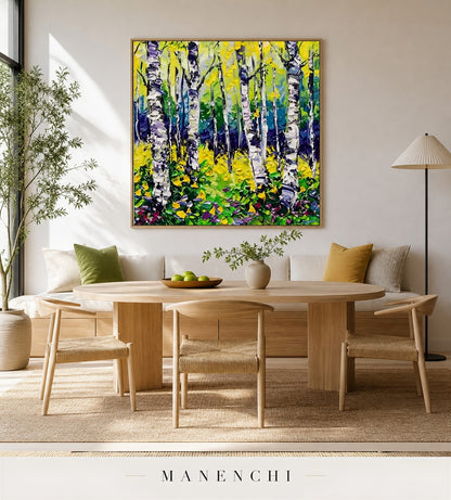 Contoured Bark | Contemporary Wall Art - original hand-painted painting by Manenchi, styled in a room setting
