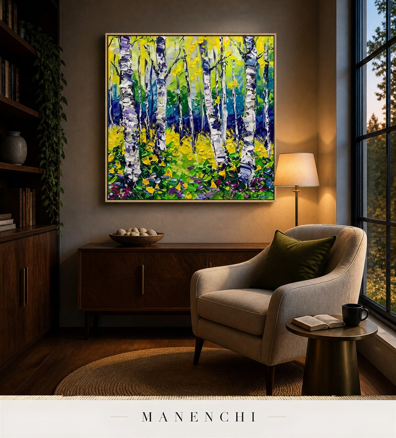 Contoured Bark | Contemporary Wall Art - original hand-painted painting by Manenchi, styled in a room setting