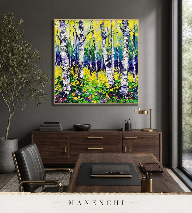 Contoured Bark | Contemporary Wall Art - original hand-painted painting by Manenchi, styled in a room setting