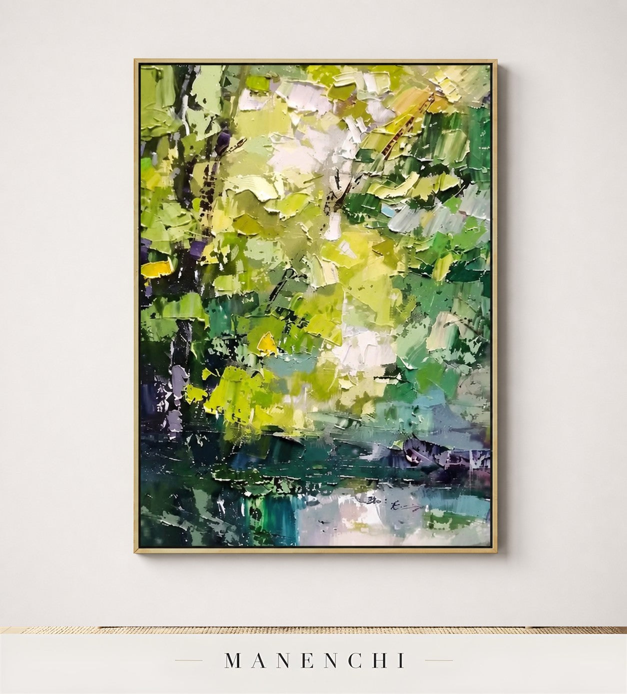 Sylvan Relief | Floral Wall Art - original hand-painted painting by Manenchi, styled in a room setting